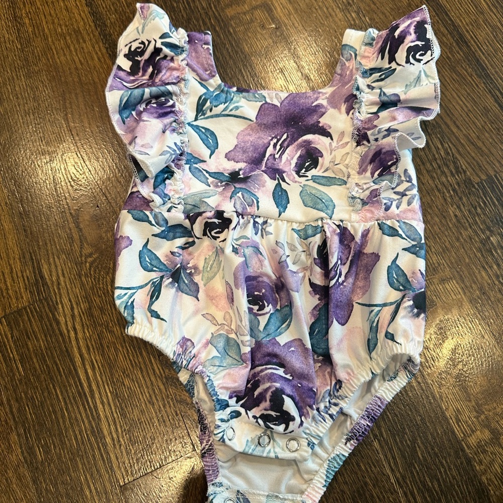 Floral Purple Baby One Piece Bodysuit